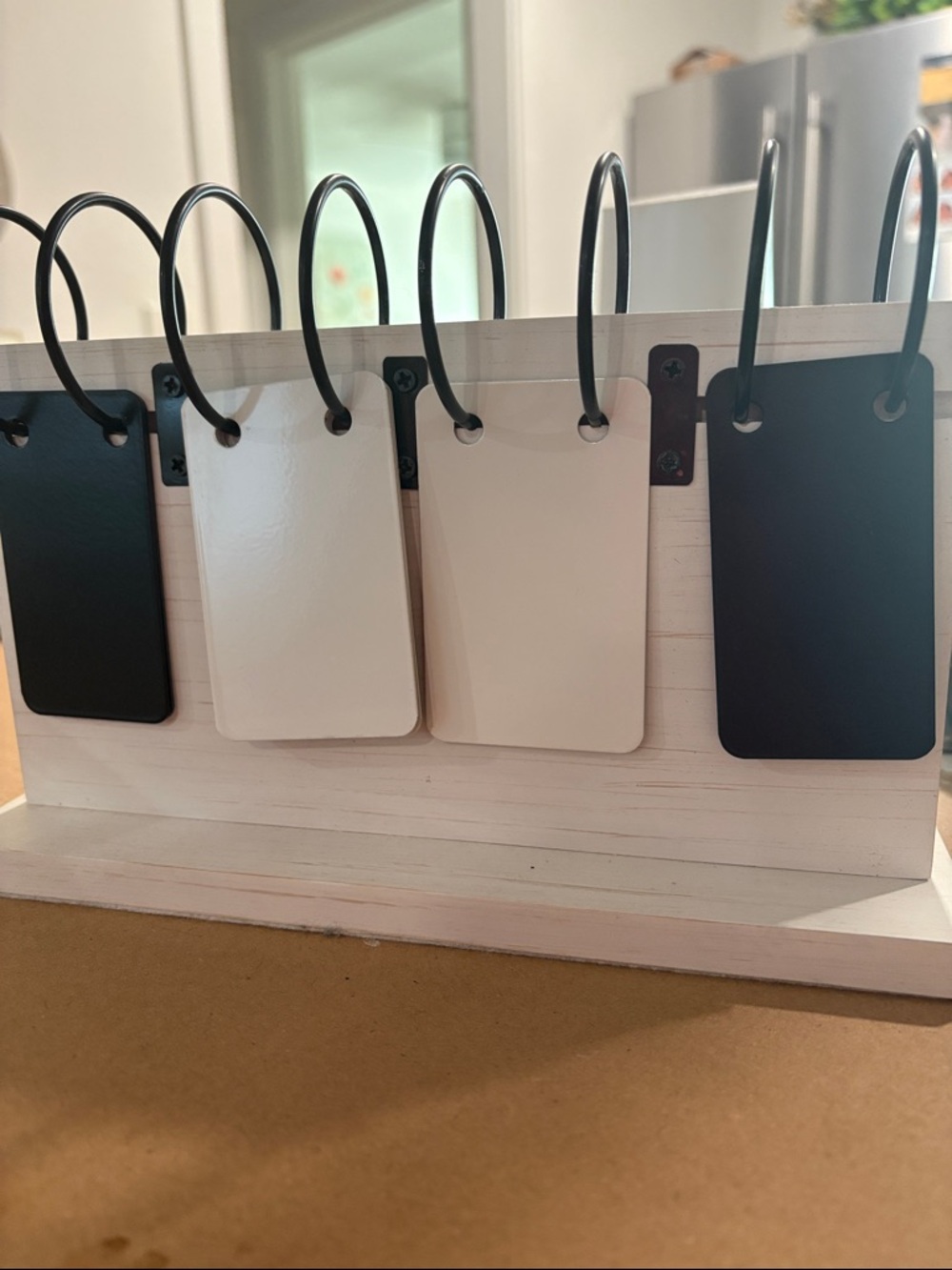 Wooden Perpetual Desk Calendar - Black & White - Picture 5 of 5